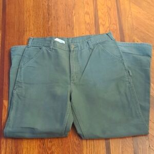 Men's Carhartt Olive Green Cargo Pants Loose Fit Size 38 ×32